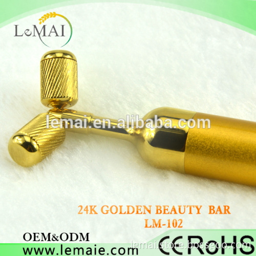 Facial massager magic stick Portable 24K Gold Beauty Bar ,Personal Care golden T bar beauty equipment